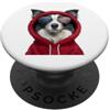 Border Collie Puppy Lover PS Patriot Border Collie Closeup - Occhiali da sole con bandiera americana PopSockets PopGrip Adesivo