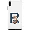 Timowo Studio Custodia per iPhone XS Max Lontra Con Libro Lettera R