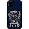 Patriotic USA America Anniversary Pride Custodia per iPhone 11 Forte dal 1776 Patriotic Eagle Guitar Fireworks USA