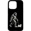 Vintage Bigfoot and Maltese Cryptid Humo Custodia per iPhone 15 Pro Max Bigfoot Walking - Girello maltese divertente per cani