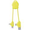 Xoopar Cavo Multi USB 4 in 1 - Caricatore Universale con Connettori Lightning, USB-C e Micro - Ideale per Caricare Smartphone, Auricolari, Tablet OctoMini Giallo
