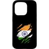 Indian Heritage Graphics Custodia per iPhone 15 Pro Bandiera indiana strappata artiglio segni disegno patriottico