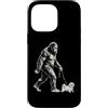Vintage Bigfoot and Maltese Cryptid Humo Custodia per iPhone 14 Pro Max Bigfoot Walking - Girello maltese divertente per cani