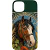 Belle Epoque Animals Custodia per iPhone 15 Plus Cavallo da tiro Clydesdale Art Nouveau