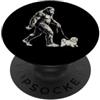 Vintage Bigfoot and Maltese Cryptid Humo Bigfoot Walking - Girello maltese divertente per cani PopSockets PopGrip Adesivo