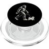Vintage Bigfoot and Maltese Cryptid Humo Bigfoot Walking - Girello maltese divertente per cani PopSockets PopGrip per MagSafe