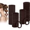 Euqvunn 60 Pezzi Elastici Capelli Donna, Elastici per Capelli Marrone Scuro, Senza Danneggiare Metallo, Morbidi Lacci Codini Accessori Capelli per Bambini, Ragazze, Uomo