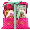 Accentra Set regalo I Love HORSES per ragazzi e ragazze, con bagnoschiuma, sali da bagno e sapone, con dolce profumo di fragola, confezionato in una valigetta di carta