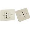 Bticino Serie Domino Deviatore 6A + Presa Bipasso 2P+T 10/16A, Avorio, 3.5E+3 W, Interruttore a Pulsante, Manuale, 2 Count