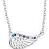 Sofia Milani - Collana da Donna in Argento 925 - con Pietra Zircone - Ciondolo a Piuma Ala Angelo - N0750