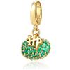FANCIME Harry Potter x Collaboration - Bertie Bott's Beans Charm - Spinach Flavor, Sterling Silver Charms Necklace Jewellery Gift for Women Girls