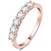 JewelryPalace 0.6ct Anello Half Eternity Donna placcato oro rosa 14K con Creato Moissanite, Anelli Donna placcato oro rosa 14K con 6 Pietre a Taglio Rotondo, Fede Nuziale Oro Rosa 17