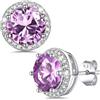 Bestyle Orecchini Donna Punto Luce 2 Carati, Ipoallergenici con Punta in Argento 925, Pietre Portafortuna Rotonde per i 12 Mesi Brillante Alessandrite, Regalo per Donna