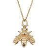 Kiara Jewellery Collana in argento Sterling 925 placcato in oro giallo con ciondolo a forma di ape su catenina a maglia piatta o barbazzale abbinata da 45,7 cm.