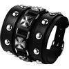 OIDEA Bracciale Uomo in Pelle-Hiphop Punk Gotico Croce Rivetto Braccialetto Regolabile Cuoio Largo Nero Regalo da Uomo Donna Ragazzo Halloween