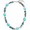 GAVU Collana Chunky Donna Azzurrite e Turchese Sintetico, Collana Colorata Estiva in Pietre Azzurre, Girocollo Boho Chic con Chips Naturali e Acciaio Inox Oro 18K