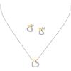 TRUSSARDI Orecchini e Collana in Acciaio, Collezione T-Logo, Cuore, Parure Gioielli Donna - TJAXC51