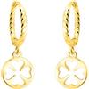 SOFIA MILANI - Orecchini da Donna in Argento 925 - Placcati in Oro - Orecchino Pendente a Quadrifoglio Cerchio - E2994