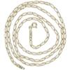 Never Say Never Catena Bilbao piatta in oro 18 carati, 2 mm, 60 cm, con motivo striato, per uomo e donna