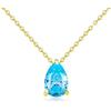 Bramart Collana Pietra Acquamarina Regali per lei Idea Regalo per Ragazza Argento Oro Natale Compleanno Collane Figlia Mamma Sorella - Cofanetto incluso (Collana Acquamarina)