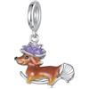 luvhaha Ciondolo a forma di bassotto per Halloween, in argento Sterling 925, adatto per braccialetti e collane Pandora