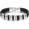 Wamantic Bracciale da Uomo in Pelle Personalizzato con Nome Braccialetti per Papà Nonno Marito Fidanzato Regali Personalizzati per la Festa del papà Natale