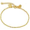 AT Jewellery - Bracciale regolabile leggero e delicato in oro giallo 9 carati riempito per signore