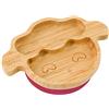 bamboo bamboo Piatto di Bambù con Ventosa per Neonati - Piatto di Bambù per Bambini, Non Tossico, Naturale, Che Rimane Freddo al Tatto Durante il Baby-Led Weaning (Lamb) Cherry