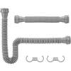 NBEADS 2 tubo di Scarico Del Lavandino, Tubo di Scarico In Plastica Da 35.7x5.45cm con Adattatore e Gancio per Tritarifiuti Da Cucina e Bagno Tubo A Innesto Rapido, Grigio