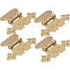 KOTARBAU® - Set di 4 cerniere decorative per armadi, asimmetriche, in ottone anticato dorato