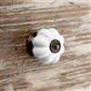 SOTECH 10 x Pomello per Mobili ANNA Ø 39 mm bianco con Base brunita Maniglia Pomello per Armadio Pomello in Porcellana Pomelli