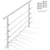 Izrielar Ringhiera per scale in acciaio inox con 4 barre trasversali, corrimano regolabile ad angolo, ringhiera per interni ed esterni, ZA-4030-M-1z