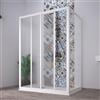 FORTE Box doccia 3 Lati Acril in Acrilico con profili in PVC apertura Laterale riducibile Made in Italy (Bianco, 70x140x70 cm)