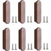 SANCHAKOU Maniglie Cucina 6 Pezzi Anta Sagomata Maniglia In Legno Massello Cassettiera Per Mobili Maniglia In Legno Noce Nero 64Mm