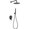 IMEX Set doccia monocomando da incasso Cromo in acciaio e ottone corpo miscelatore a 2 vie soffione Ø25 flessibile PVC cartuccia 35 mm supporto a muro Delos Imex-GPD055-NG