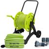 Idroeasy, Kit Carrello Avvolgitubo da Giardino con Tubo Acqua Giardino 30 Metri Superleggero 5/8 (18 bar) - Canna Acqua Anti-Nodo con Doccetta 6 Funzioni e Raccordi, Porta Tubo Made in Italy