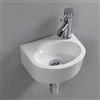 XIFIRY Lavabo lavandino ovale da parete in ceramica per piccolo guardaroba bagno (lato destro)