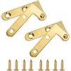 TopHomer Cerniere girevoli a 360 gradi, set di 2 cerniere in ottone nascoste per porta con viti, cerniere per porte di mobili in rame anticato per armadietti, armadi, finestre, recinzioni