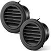 SHENGYIG 2 Pezzi Griglia Aerazione Tonda, Griglie Aerazione Rimovibile 75 mm, ABS Griglia Presa D'aria Muro, Griglie di Ventilazione Rotonda con Zanzariera, per Camera Letto, Cucina, Ufficio