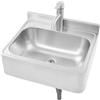 Dettchan Lavabo da bagno con rubinetto, in acciaio inox 304, con chiusura lampo, per camper, bar, hotel, caffetterie, ristoranti, 48 x 39 x 20 cm