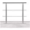 Lospitch - Corrimano in acciaio inox, ringhiera per balcone, parapetto e scale con/senza traverse (150 cm, 2 barre trasversali)