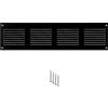 TURVENT Griglia di Ventilazione 400x100 mm in Metallo Nero con Rete Antinsetti - Griglia Aerazione per Parete e Soffitto - Copertura per Ventilazione e Sistemi di Estrazione Aria HVAC