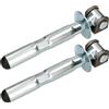 KOTARBAU® Set di 2 cerniere regolabili per cancello con ancoraggio + rosetta, ideali per carichi pesanti, tassello chimico, zincato, M16, Ø 21 mm