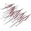 AI Pinzette autobloccanti in acciaio inox 9 pezzi set impugnatura in fibra resistente al calore croce bloccaggio saldatura gioielli riparazione orologi saldatura