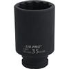 AB Tools 35mm 12'' Drive Deep Impactted Thin Wall Bussole Millerighe Nut Socket 12 parteggiato
