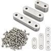SLIAXINT 30 PCS Piastre e Piastra in Acciaio Inox, Staffa Piatta Forata con Viti, Connettori e Staffe per Riparazione Mobili e Mensole Bolatus e Lamiera Forata Acciaio Inox per Fissaggio Assemblage