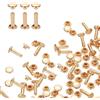 QUARKZMAN 100 Pezzi Doppio Cappuccio Rivetti 6x10mm Testa Tonda Oro Chiaro | Borchie Attacchi Tubolari, Borchie Metalliche, Acciaio Carbonio, Per Riparazioni Decorazioni Artigianato Pelle