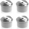 PRIOstahl Supporto per corrimano, adattatore per corrimano, 4 pezzi, Ø 42,4 mm, con foro centrale: adattatore rotondo da 9 mm, supporto per tubo, pali in acciaio inox V2A