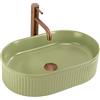 Rea - Lavabo da appoggio Vanda Pistachio Matt Ovale - Ceramiche Sanitarie - Verde - 49 x 31 x 13 cm