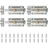 LILIXI 4 Pezzi Chiavistello Porta, 3 Pollici Acciaio Inox, Serratura con Pulsante di Rame, Chiusura Automatica a Molla, Universale Sinistra (Argento)